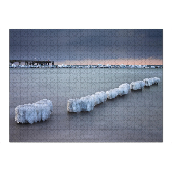 Puzzle Ravensburger "Buhne und Seebrücke" artboxONE - Natur,Reise,Architektur,Reise / Strand und Meer