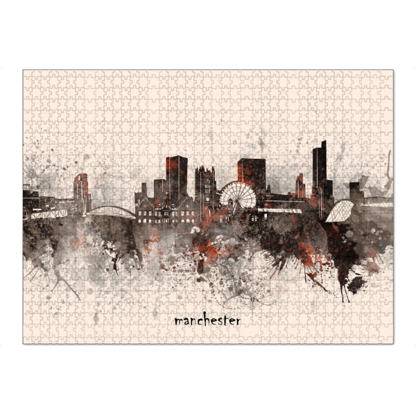 Puzzle Ravensburger "Manchester skyline artistic beige" artboxONE - Städte,Architektur