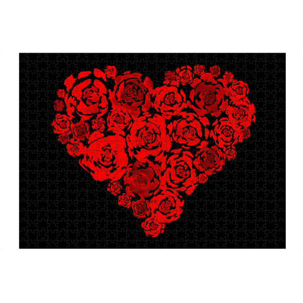 Puzzle Ravensburger "Red Roses Heart" artboxONE - Floral,Liebe