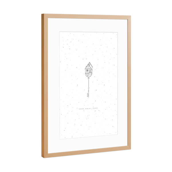 Poster mit Rahmen Kupfer "House key graphic" artboxONE - Architektur,Streetart
