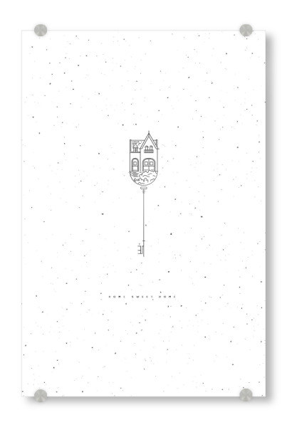 Acrylglasbild "Modern graphic home key" artboxONE - Architektur,Streetart