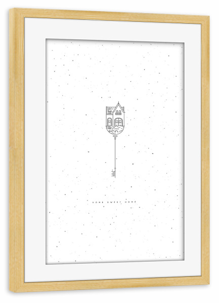 Poster mit Rahmen kiefer "Modern graphic home key" artboxONE - Architektur,Streetart