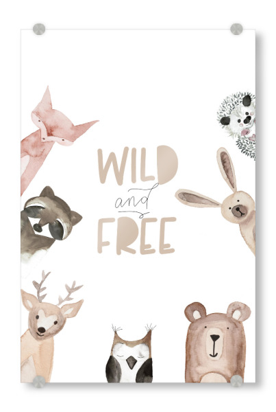 Acrylglasbild "Forest animals - wild & free" artboxONE - Natur,Für Kinder,Tiere