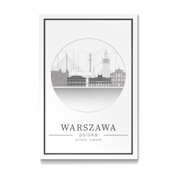 Galerie-Print "Warsaw skyline line art circle" 30x20 cm artboxONE