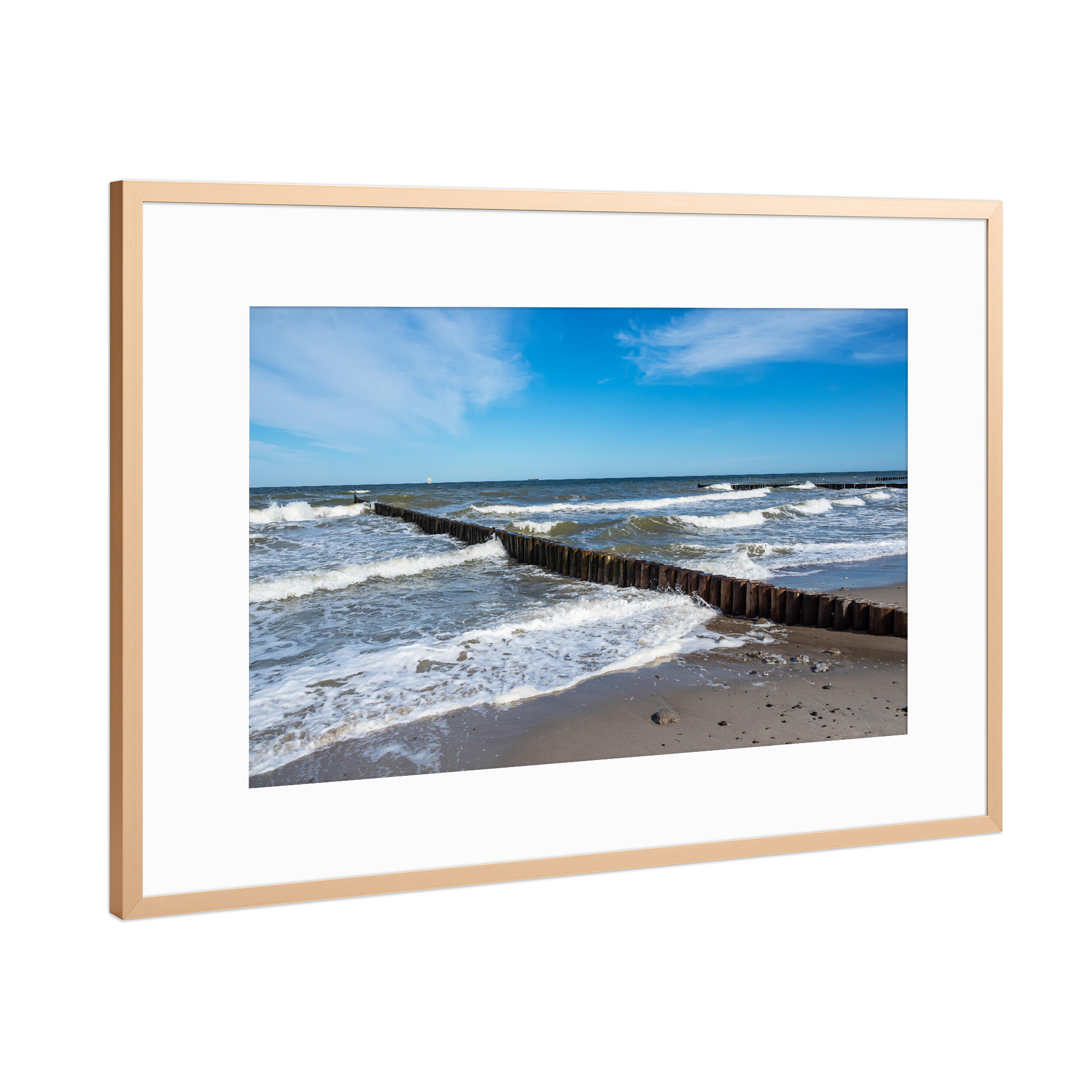 Poster mit Rahmen Kupfer "Ostseeküste bei Nienhagen" artboxONE - Natur,Reise,Reise / Strand und Meer