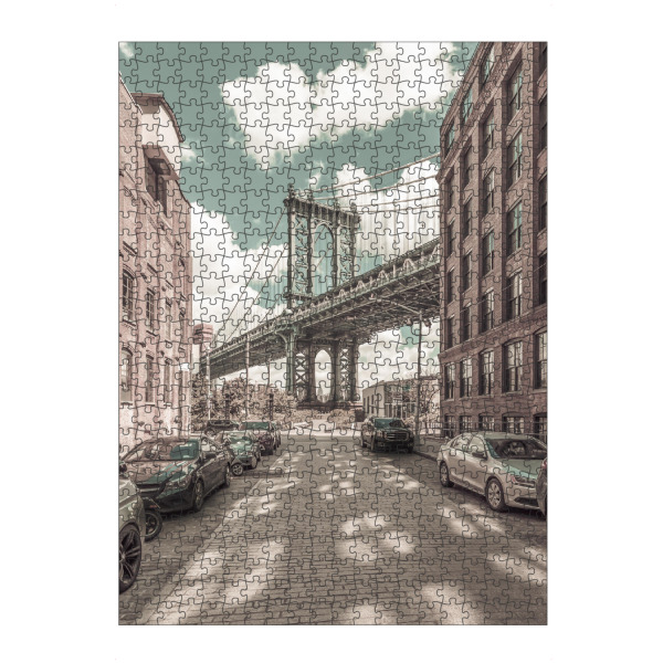 Puzzle Ravensburger "NYC Manhattan Bridge | Vintage" artboxONE - Städte / New York,Architektur,Reise / Länder