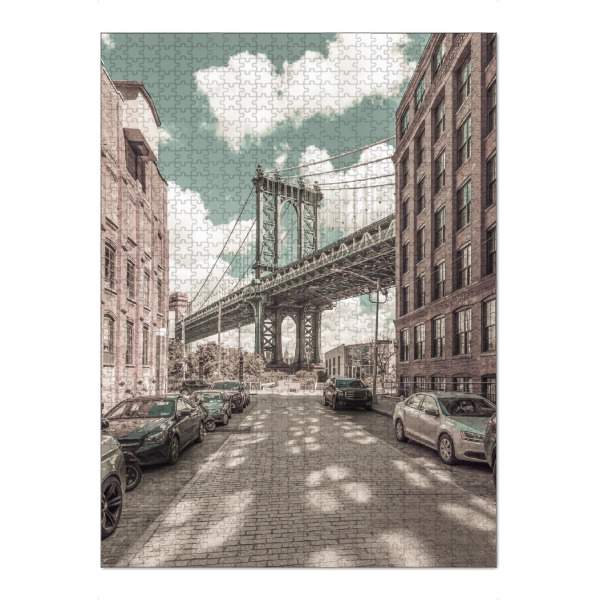 Puzzle Ravensburger "NYC Manhattan Bridge | Vintage" artboxONE - Städte / New York,Architektur,Reise / Länder