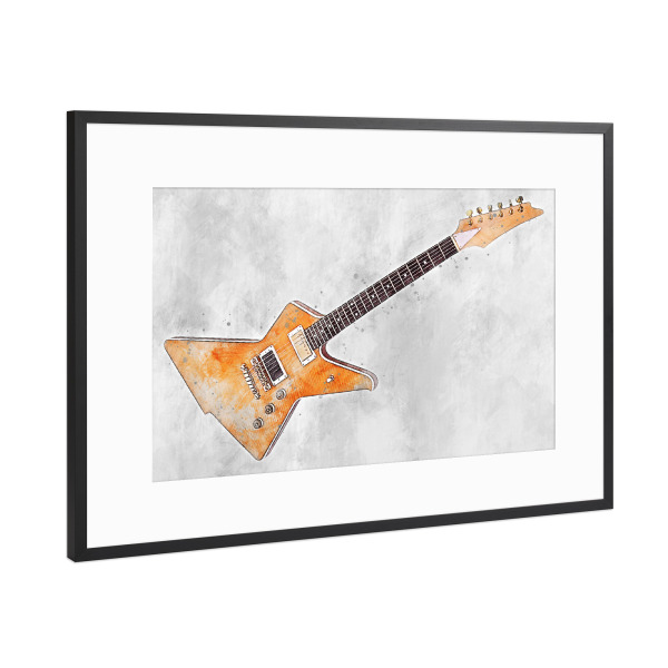 Poster mit Rahmen Schwarz (Metallic) "Electric guitar 7 (matart)" artboxONE - Musik
