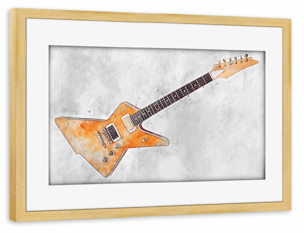 Poster mit Rahmen kiefer "Electric guitar 7 (matart)" artboxONE - Musik