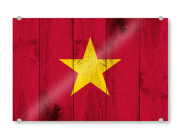 Acrylglasbild "Vietnam Vintage Flag" artboxONE - Reise,Reise / Asien - Flagge,Vintage,Grunge,Fahne,Flag,Vietnam,Vietnamese,Vietnamesische,Asien,Asia