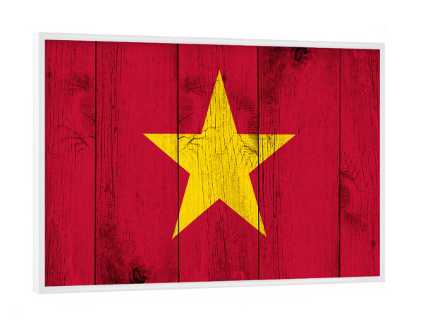 Poster mit weißem Rahmen "Vietnam Vintage Flag" artboxONE - Reise,Reise / Asien