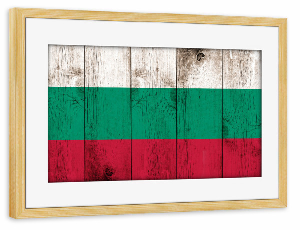 Poster mit Rahmen kiefer "Bulgarian Vintage flag" artboxONE - Reise,Abstrakt