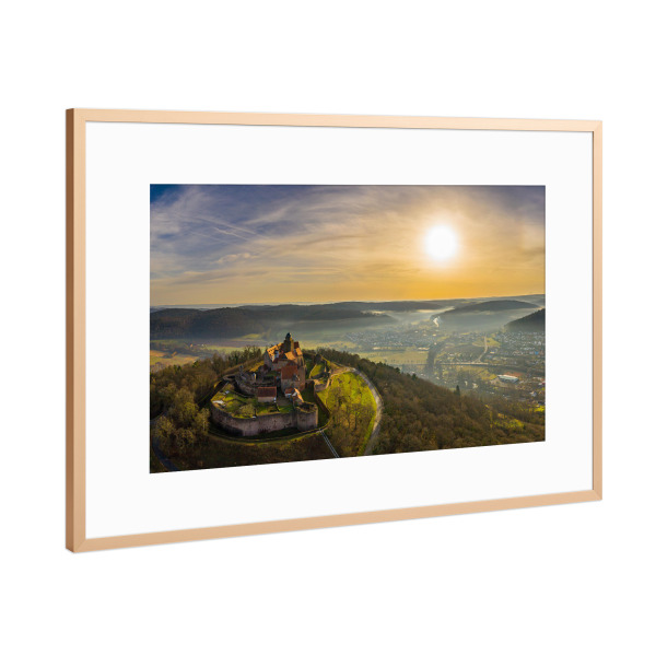 Poster mit Rahmen Kupfer "Burg Breuberg im Sahara San" artboxONE - Natur