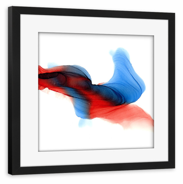 Poster mit Rahmen schwarz "Abstract Graphic red blue" artboxONE - Abstrakt