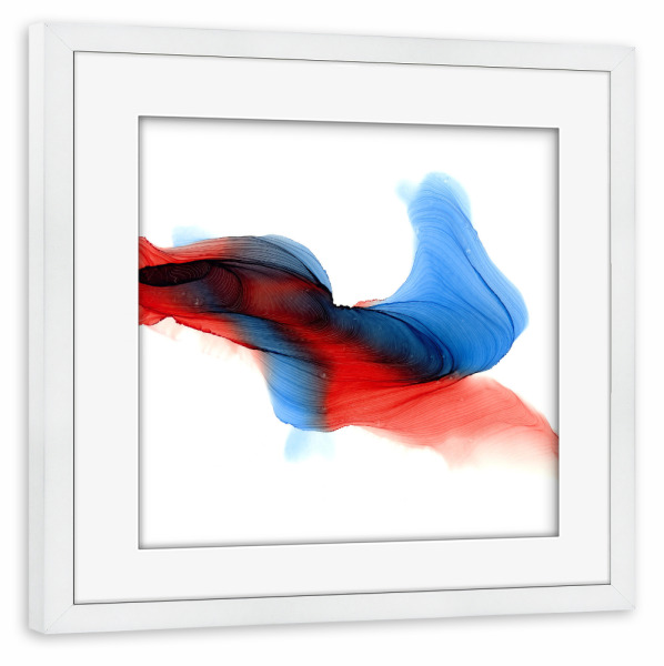 Poster mit Rahmen weiß "Abstract Graphic red blue" artboxONE - Abstrakt