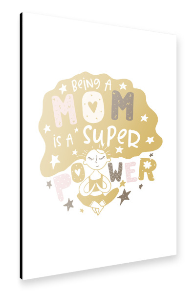 Alu-Dibond "Mom Superpower boho" 30x20 cm artboxONE