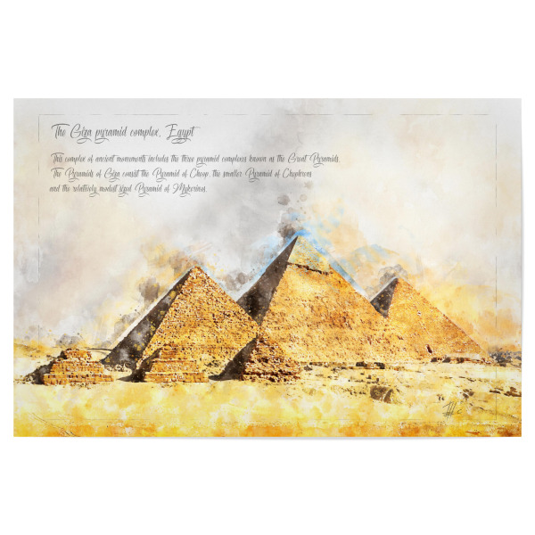 Poster "Pyramiden, Gizeh Aquarell" artboxONE - Reise / Afrika