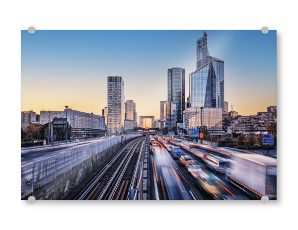 Acrylglasbild "La Defense at sunset" artboxONE - Städte,Reise,Architektur,Städte / Paris,Reise / Länder