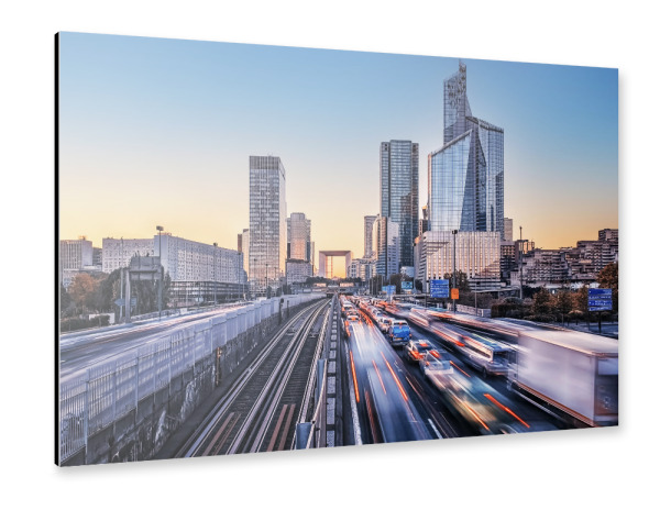 Alu-Dibond "La Defense at sunset" 30x20 cm artboxONE
