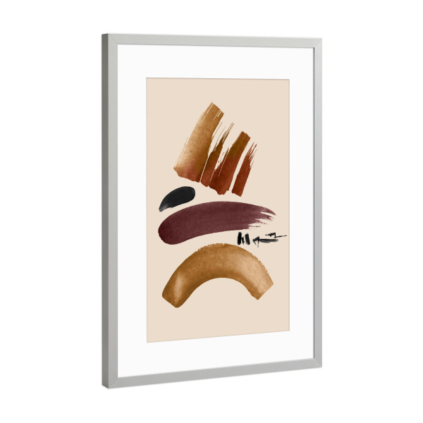 Poster mit Rahmen Silber "Brush Ink Color" artboxONE - Abstrakt,Geometrie - Formen,Geomertrie,Geometry,Bunt,Colorful,Abstract,Abstrakt,Shapes,Malerei