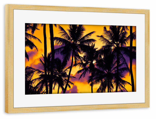 Poster mit Rahmen kiefer "Fototapete Palmen" artboxONE - Natur,Reise,Reise / Asien