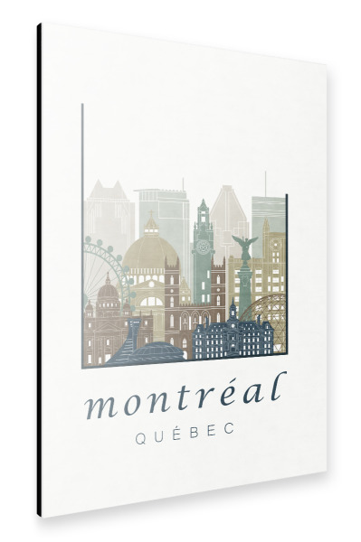 Alu-Dibond "Montreal City skyline light blue" 30x20 cm artboxONE
