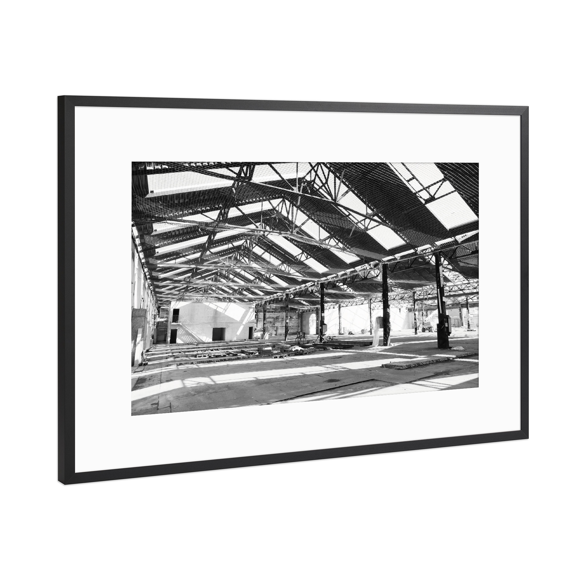 Poster mit Rahmen Schwarz (Metallic) "Construction site" artboxONE - Architektur