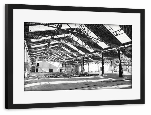 Poster mit Rahmen schwarz "Construction site" artboxONE - Architektur