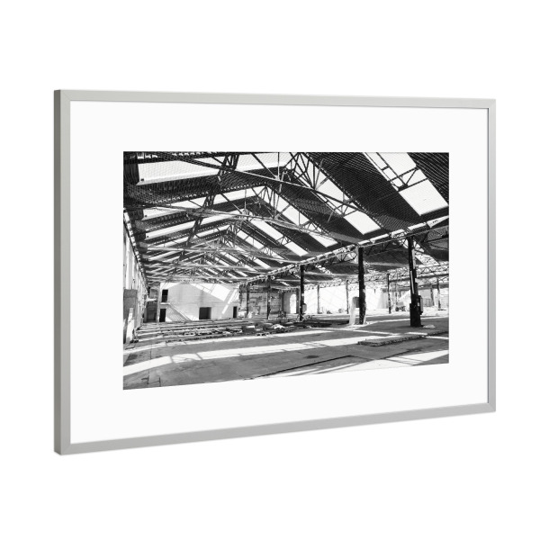 Poster mit Rahmen Silber "Construction site" artboxONE - Architektur