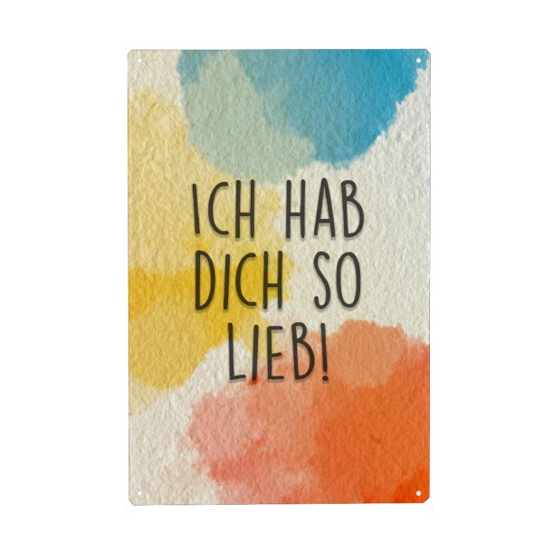 Holzbild "Ich hab dich sooooooo lieb !" artboxONE - Typografie,Liebe - Liebe,Love,Witzig,Lustig,Typo,Typografie,Bunt,Colorful