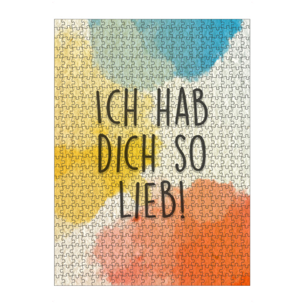 artboxONE Puzzle "Ich hab dich sooooooo lieb !" artboxONE - Typografie,Liebe - Liebe,Love,Witzig,Lustig,Typo,Typografie,Bunt,Colorful