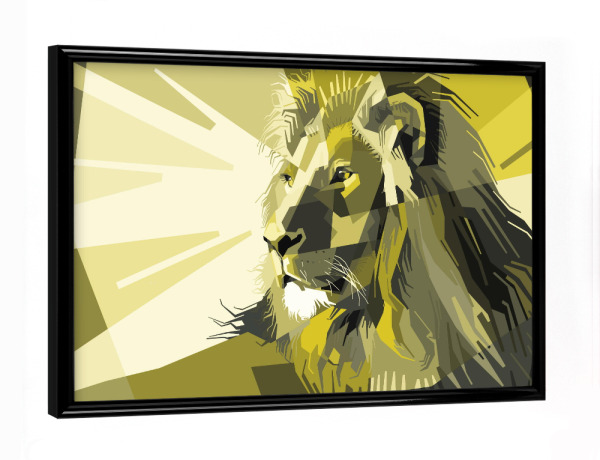 Poster mit schwarzem Rahmen "Löwe Art pantone" artboxONE - Tiere,Abstrakt,Reise / Afrika