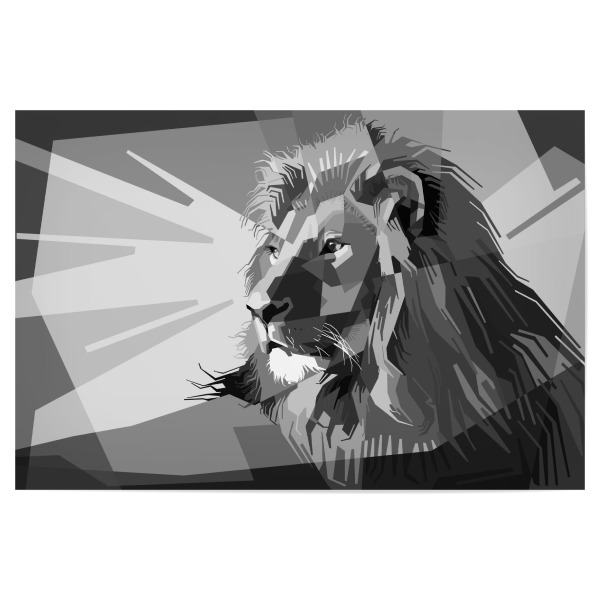Poster 30x20 cm "Löwe Art sw" artboxONE - Tiere,Schwarzweiß,Reise / Afrika