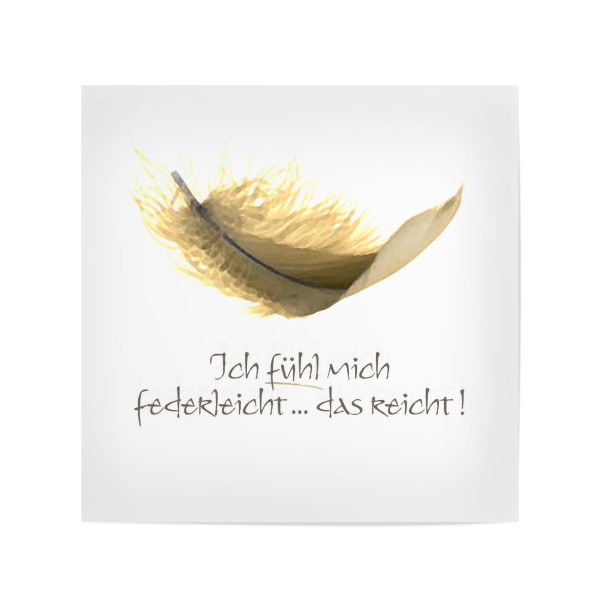 Poster 20x20 cm "Federleicht reicht" artboxONE - Typografie,Menschen