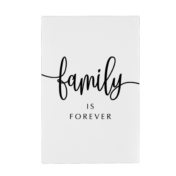 Metall Poster "Family is Forever Typo" artboxONE - Typografie,Liebe