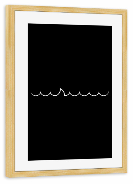 Poster mit Rahmen kiefer "Into the jaws of the wave" artboxONE - Tiere,Abstrakt,Geometrie