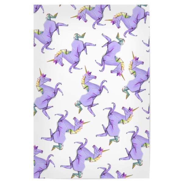 Poster "Origami Einhorn Muster" artboxONE - Für Kinder,Tiere - Origami,Muster,Pastel farben,Einhorn,Children,Bunt,Colorful,Kinder,Nursery,Pink