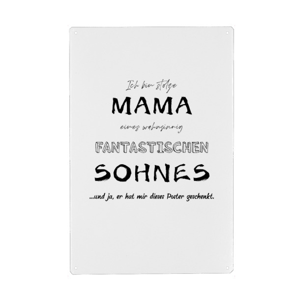 Holzbild "Mama - fantastischer Sohn" artboxONE - Menschen,Liebe,Für Mama,Lustig