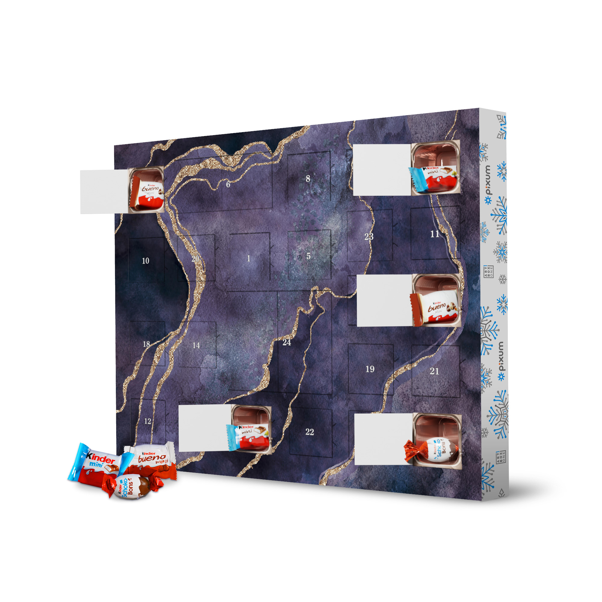 Adventskalender XXL mit Produkten von Kinder Purple Gemstone Glamour Mineral artboxONE Adventskalender Abstrakt