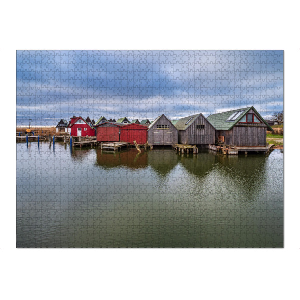 Puzzle Ravensburger "Bootshäuser mit Steg" artboxONE - Natur,Reise,Architektur