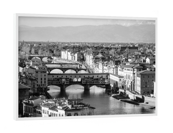 Poster mit weißem Rahmen "Florence in B&W j" artboxONE - Städte,Reise,Architektur