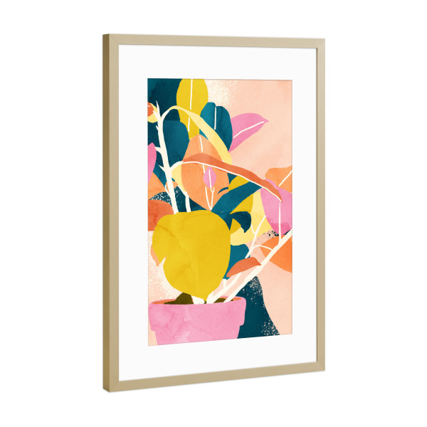 Poster mit Rahmen Gold "Nature Always Wears The Colors" artboxONE - Natur,Abstrakt