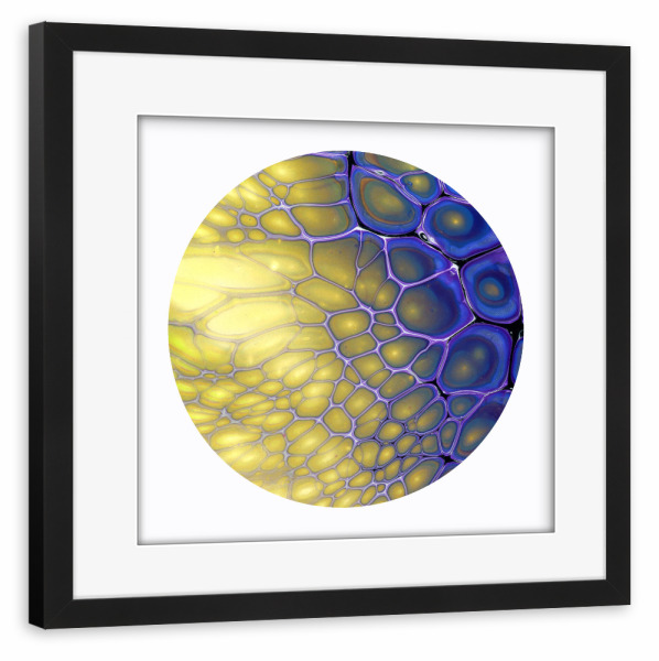 Poster mit Rahmen schwarz "Yellow Cells art" artboxONE - Abstrakt