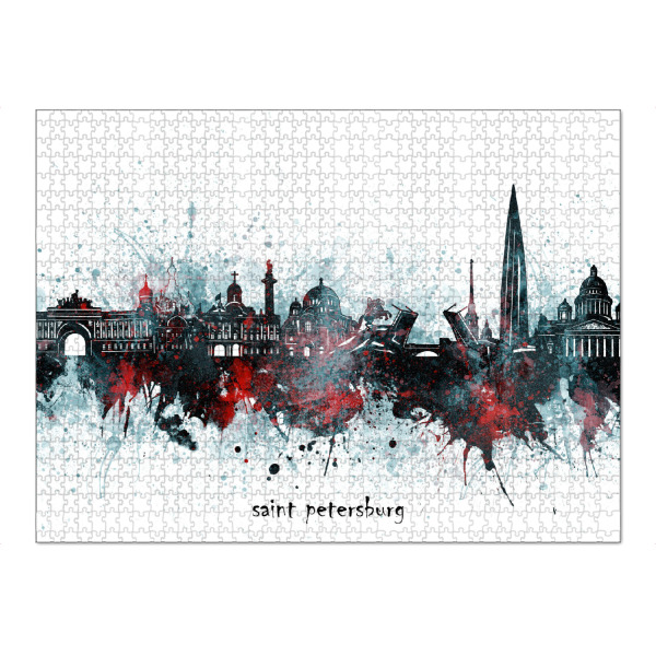 Puzzle Ravensburger "Saint petersburg skyline grey" artboxONE - Städte,Reise,Architektur,Städte / Sankt Petersburg