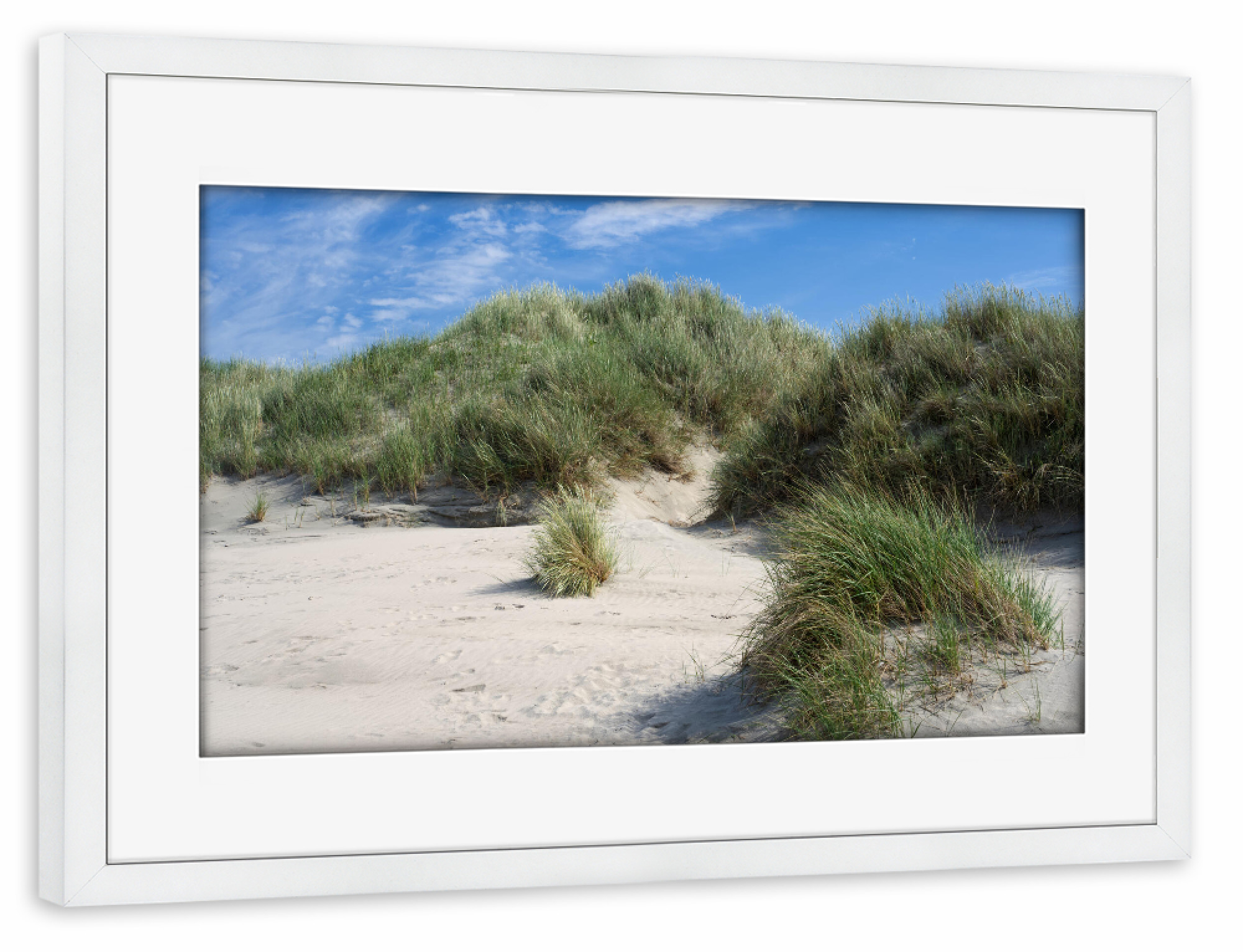 Poster mit Rahmen weiß "Dünenlandschaft auf Baltrum" artboxONE - Natur,Reise / Strand und Meer