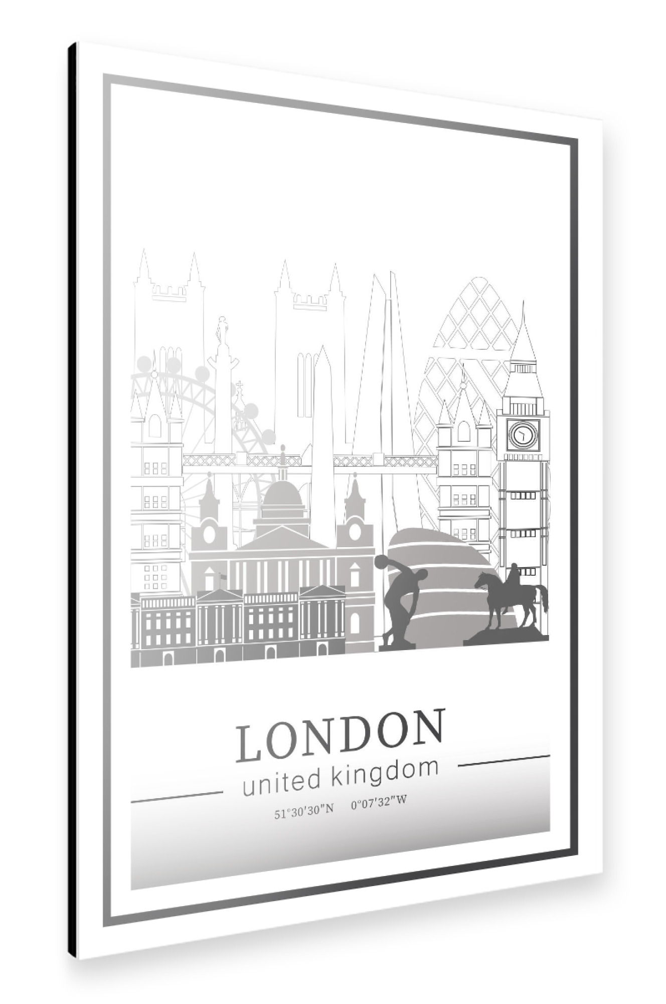 Alu-Dibond "London skyline line art" 75x50 cm artboxONE