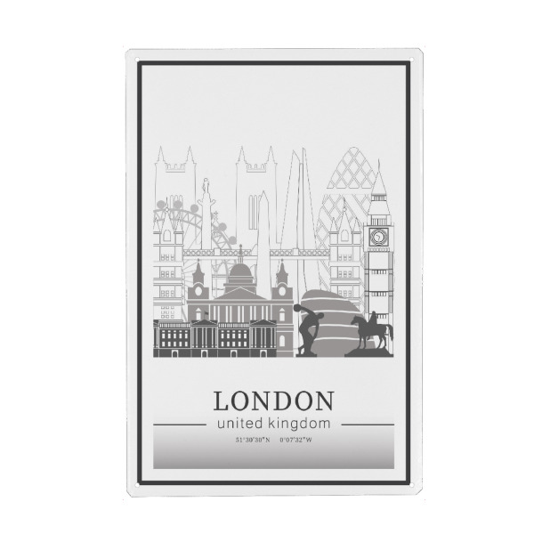 Holzbild "London skyline line art" artboxONE - Städte,Städte / London,Reise,Architektur,Kartografie