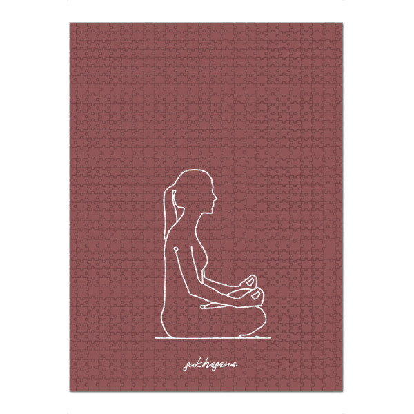 Puzzle Ravensburger "Yoga Sukhasana rot one line" artboxONE - Menschen,Sport