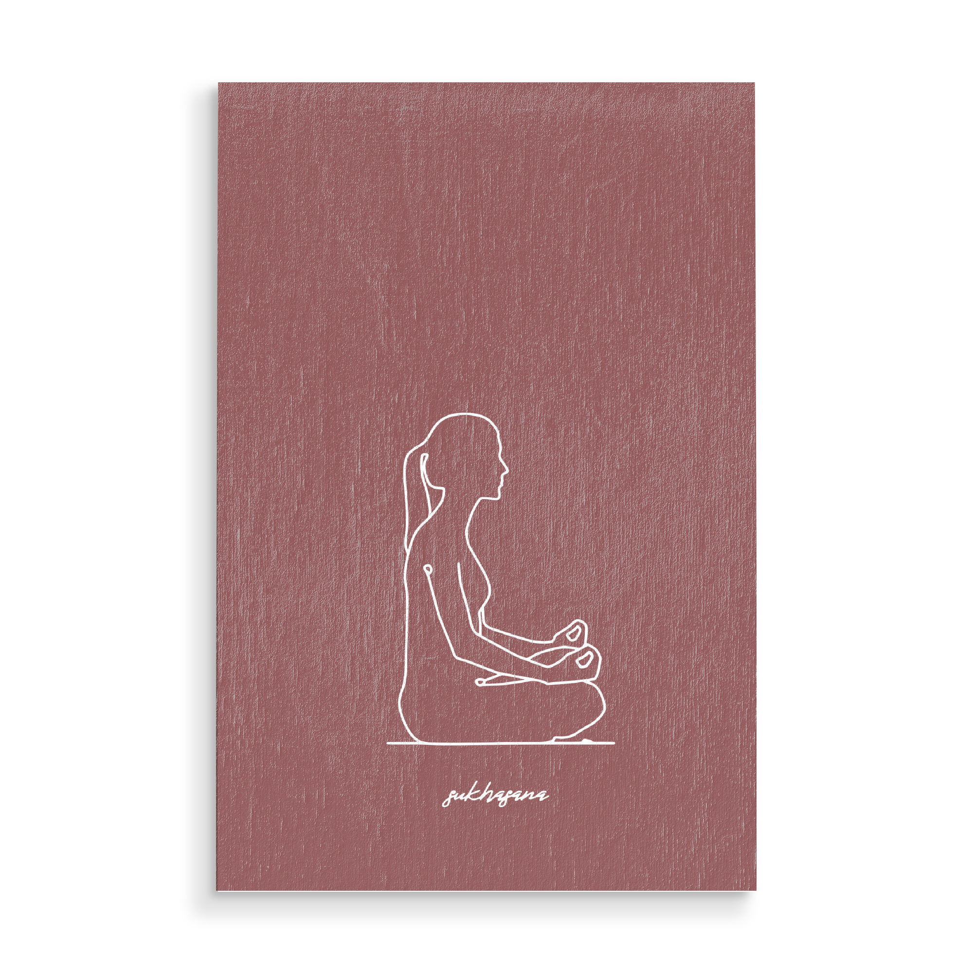 Holzbild "Yoga Sukhasana rot one line" artboxONE - Menschen,Sport