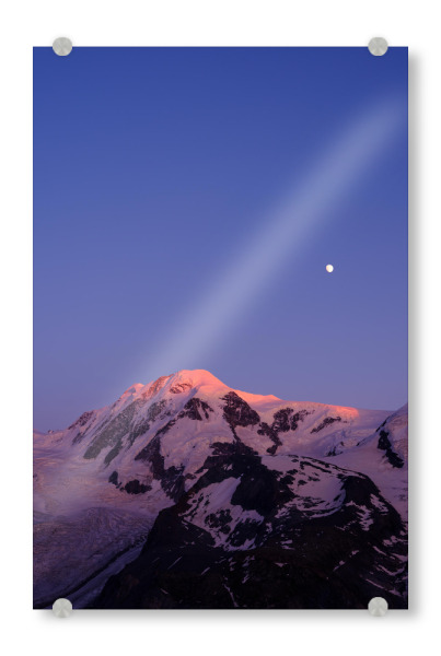 Acrylglasbild "Lyskamm at sunset from Gornergrat" artboxONE - Natur
